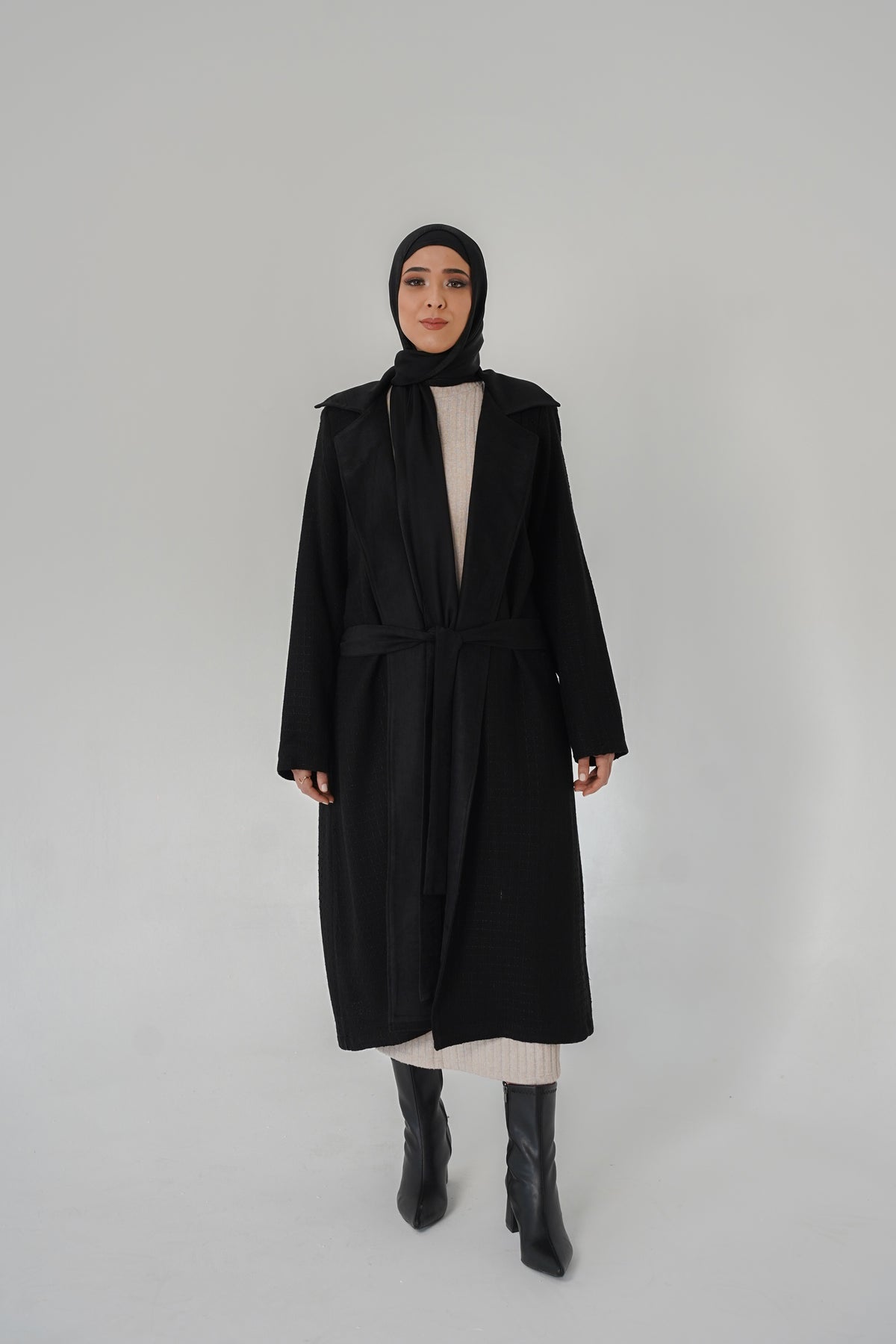 Chanel Tweed & Suede Lined Kimono Jacket – Black