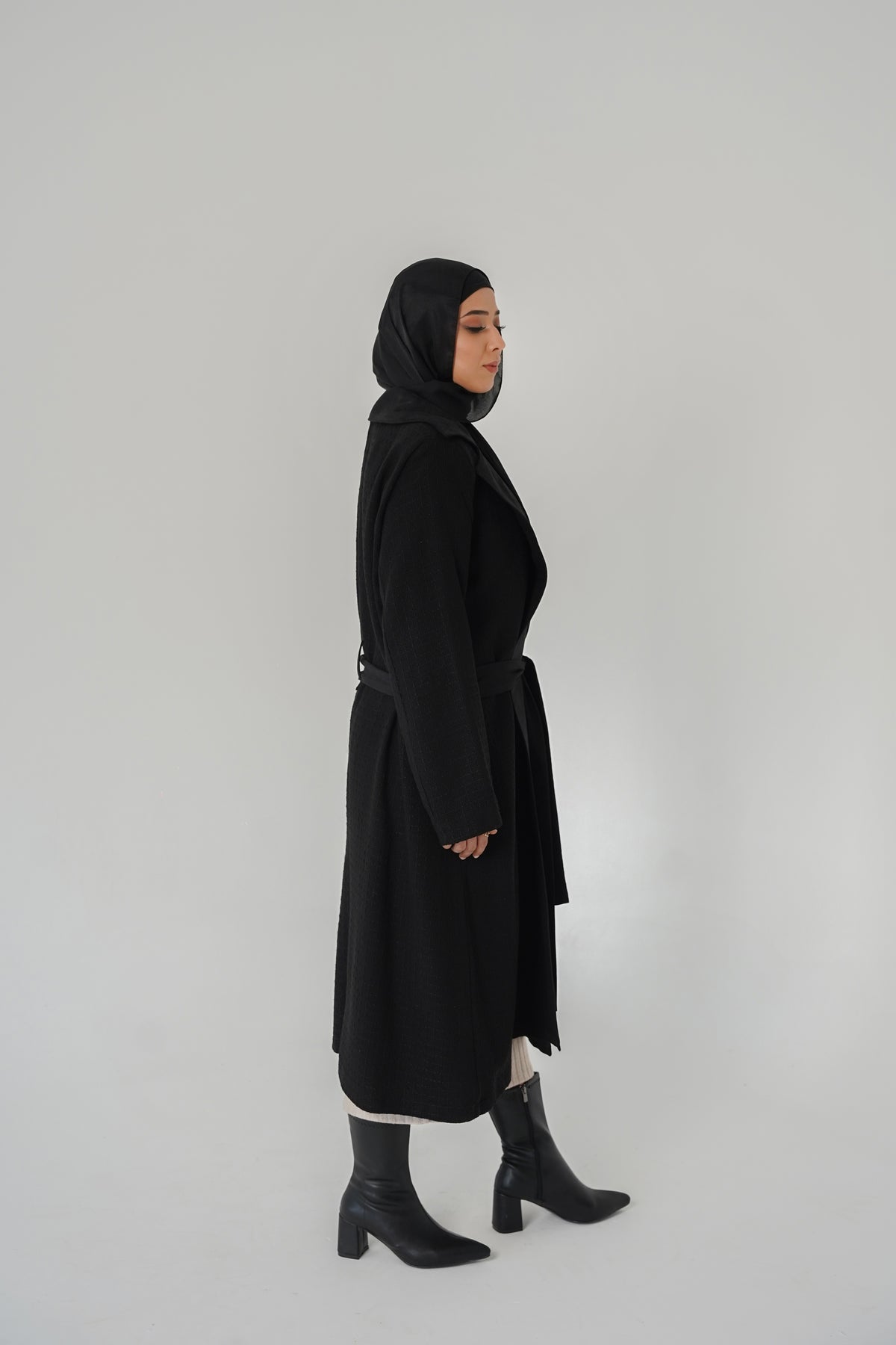 Chanel Tweed & Suede Lined Kimono Jacket – Black