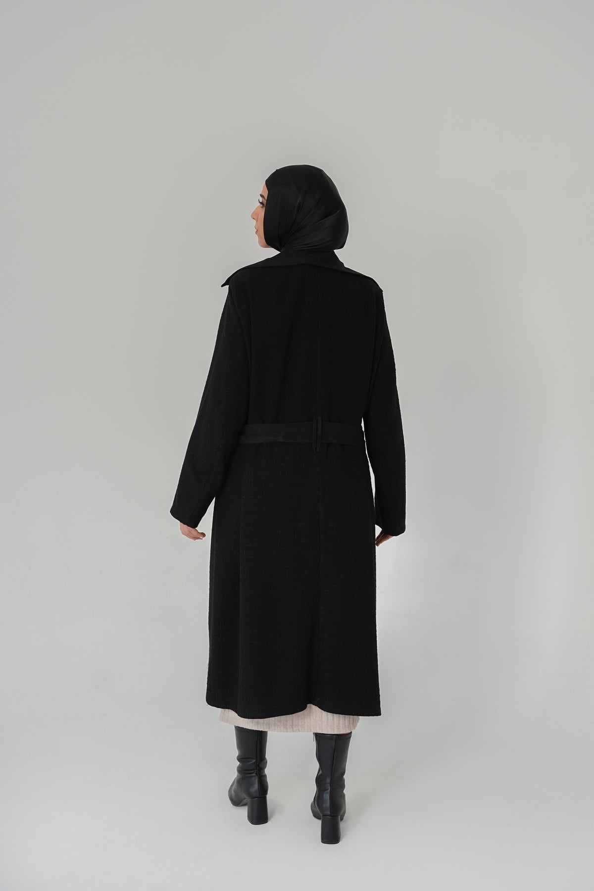 Chanel Tweed & Suede Lined Kimono Jacket – Black