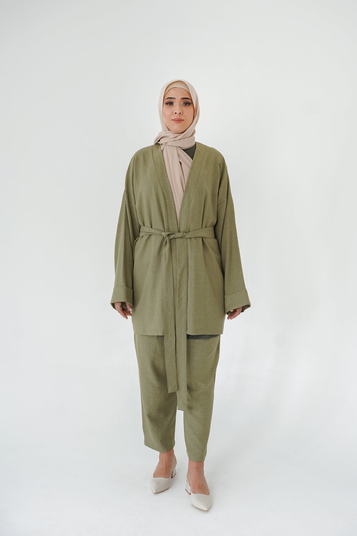 Nisaje Top & Bottom Set – Khaki