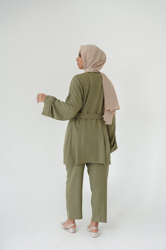 Nisaje Top & Bottom Set – Khaki