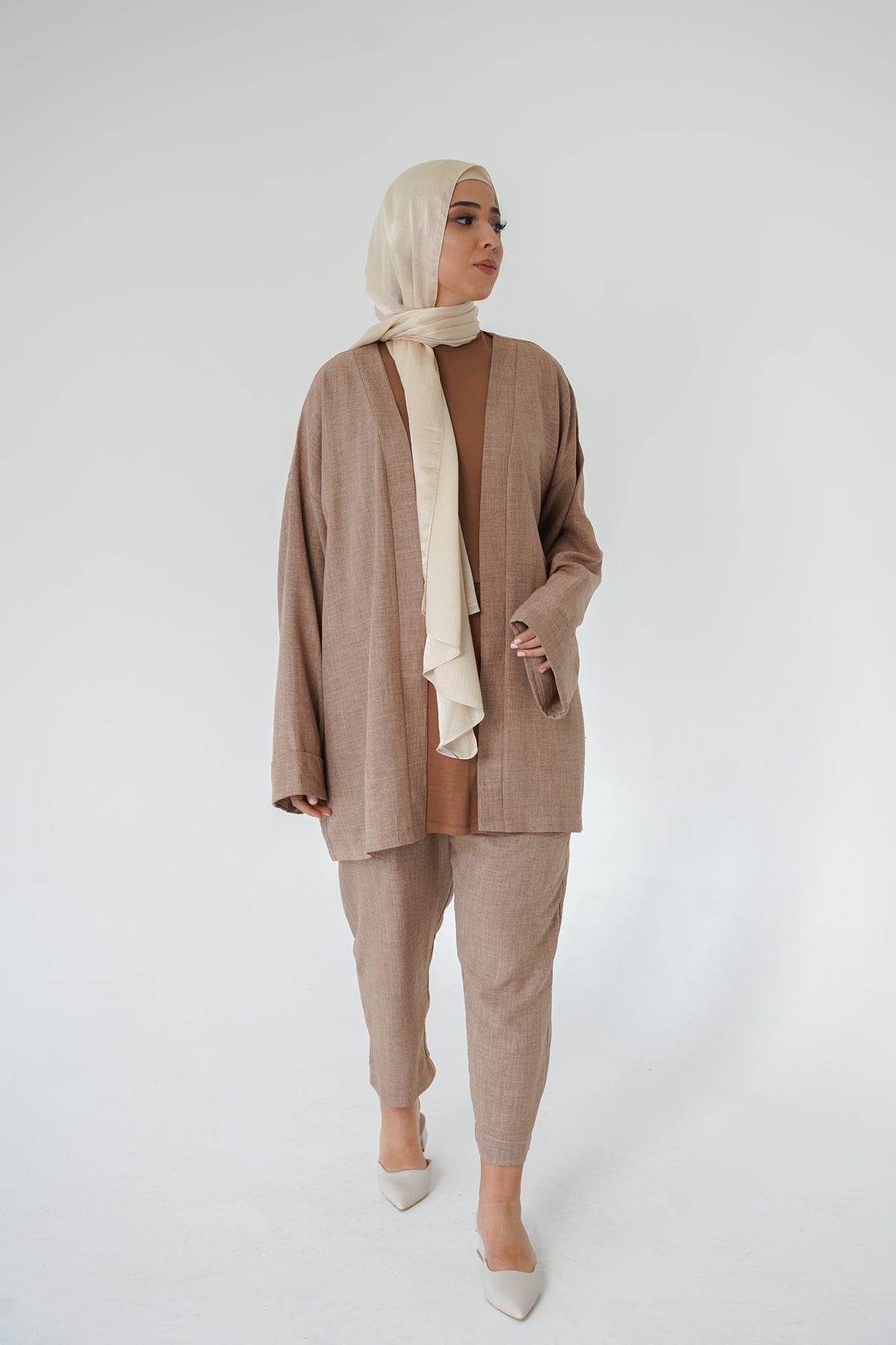 Nisaje Top & Bottom Set – Brown